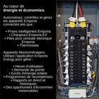 Emporia - Vue 3 Moniteur d'énergie domestique triphasé intelligent-Fournit surveillance et gestion énergétique vingt quatre heures permettant aux propriétaires automatiser gérer et contrôler consommation électrique en tout temps, aide à prévenir réparations coûteuses conserver énergie réduire coûts électricité et surveiller performance comptage net solaire, protégé par une garantie un an