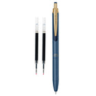 Zebra - Stylos à encre gel rétractables Sarasa Grand avec 2 recharges - pointe de 0,5 mm - Corps bleu-gris - Encre bleue-Clip pratique et facile à pousser