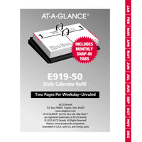 AT-A-GLANCE - Recharge de calendrier de bureau quotidien 2025 2 pages/jour - 3 3/4 po H x 3 po l - anglais-Format des pages : 3 3/4 po H x 3 po l