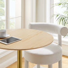 Modway - Lippa 28 po Naturel rond Bois Bar Table, Or Naturel-Sièges 2
