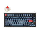 Keychron - V1 Max RGB Wireless Mechanical Keyboard - Red Switch - 75% Layout with Knob - Carbon Black-Connectivité exceptionnelle : Passez sans effort d'un appareil à l'autre avec la connexion sans fil 2,4 GHz ou Bluetooth 5.1, offrant des temps de réponse rapides et des capacités multitâches sur votre ordinateur, téléphone et tablette.