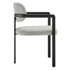 Modway - Elio Tonneau Tissu et métal Chaise à manger - Gris colombe noire-Entièrement assemblé