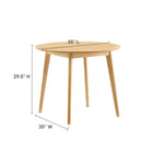 Modway - Vision Rond de 35 po Table à manger, Chêne-Style moderne du milieu du siècle