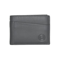 Club Rochelier - Portefeuille mince pliable pour homme avec carte d'identité amovible - Gris anthracite-10 emplacements pour cartes de crédit