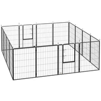 PawHut - Parc pour chien à 16 panneaux avec sangles pour grands chiens - 39 po H-Seize panneaux sont configurés en différentes formes pour des installations polyvalentes