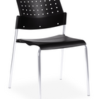 Global - Chaise empilable Sonic, nocturne avec un bâti chromé-Chaise empilable