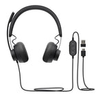 Logitech Zone 750 Casque Filaire On-Ear avec micro anti-bruit avancé-Micro anti-bruit avancé assure un son clair lors des appels et visioconférences, même dans un lieu de travail chargé ; utilisez Logi Tune pour contrôler le signal et régler le volume de la voix
