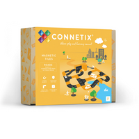 Connetix - Routes Pack, de Rampes et Intersections, Contenant 16 Pièces-Ensemble de 16 pièces - Contient 4 x rampes, 4 x virages, 2 x intersections en T, 2 x intersections en R, 4 x petits rectangles