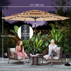 Outsunny - Parasol de patio avec lumières solaires et housse - 9,3 pi - kaki-Livré avec une housse de protection pour prolonger la durée de vie du parasol