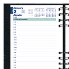 Blueline - 2026 Agenda quotidien CoilPro Couverture rigide avec Reliure spirale double - 8 po x 5 po - Noir - Bilingue-Calendriers de référence du mois précédent, du mois courant et des deux mois suivants sur chaque double page