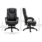 Vinsetto - Chaise de bureau à haut dossier avec repose-pieds et hauteur réglable - noir-Repose‑pieds extensible pour soulager la pression sur les jambes et les pieds