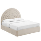 Modway - Solana Arqué Performance Velvet Lit de plateforme complet, Amande-Assemblée requise