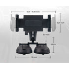 Mighty Mount - Support robuste pour tablette/iPad – Support à double ventouse-Connecteur métallique long : 5,83 pouces de longueur, 2,35 pouces de largeur