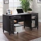 Sauder - La Collection Tiffin Line Bureau - Finition Raven Oak-Les façades des portes sont dotées d'un insert en rotin pour plus de style