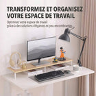 MotionGrey - Rehausseur de moniteur - Étagère ergonomique de 39,4 po pour ordinateur portable et bureau - Brun-Espace de rangement supplémentaire : crée un espace utilisable sous le support pour ranger soigneusement clavier, blocs-notes ou accessoires de bureau