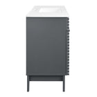 Modway - Render 48" Vanité de salle de bain à un seul lavabo - Gris blanc-Tiroirs à extension complète