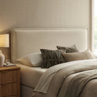 Modway - Camille Mélange de lin rembourré Tête de lit Queen size - Lin-Conception de coussins rembourrés