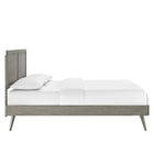 Modway - Alana Bois Lit à plateforme queen avec pieds écartés, Gris-Construction en bois, MDF et placage