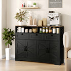 HOMCOM - Buffet de rangement 47,2 po L - noir-Étagère réglable à trois niveaux s’adaptant à différents besoins de rangement 