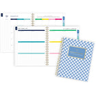 AT-A-GLANCE - Agenda scolaire hebdomadaire/mensuel gingham Emily Ley 2024-2025 - 8 3/8 po x 11 po -bleu/blanc - bilingue-12 pages mensuelles avec onglet pour passer rapidement à n'importe quelle date