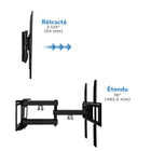 Mount-It! – Support mural inclinable et pivotant pour téléviseur ACL/DEL/plasma de 32 po à 55 po (MI-3990)-Pivot sur 60º à gauche et à droite, inclinaison sur 15º vers le haut et vers le bas