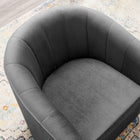 Modway - Prospect Performance Velvet Fauteuil pivotant - Charbon de bois-Base pivotante rotative