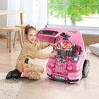 Qaba - Jouet de jeu pour enfants : moteur de camion mécanique - Rose-Facile à ranger et à déplacer grâce à la poignée pratique 