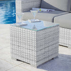Modway - Convene Terrasse extérieure Table d’appoint - Gris clair-Cadre en aluminium revêtu en poudre