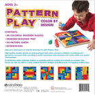 Mindware – Jeu de pensée critique, Pattern Play-Comprend 40 blocs en bois exceptionnellement bien finis, un plateau de construction carré en bois de 10 1/2 po, 40 cartes à motifs et un sac de rangement en toile avec cordon