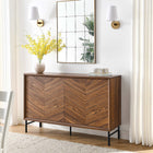 Modway - Harper Chevron Buffet - Noyer-Base métallique revêtue en poudre