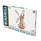 EWA Eco-Wood-Art - Kit de construction STEM en bois 3D d'un moulin à vent - Lot de 227-Matériau durable et respectueux de l'environnement en contreplaqué. Pas besoin de colle salissante