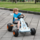 Aosom - voiture à pédales go-kart pour enfants style mignon - bleu clair-Les roues en plastique résistantes permettent une conduite fluide et silencieuse même sur des sols irréguliers 