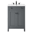 Modway - Nantucket 24" Vanette de salle de bain - Gris blanc-Capsules de pied non marquées
