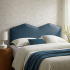 Modway - Cosette Performance Velvet Tête de lit Queen size, Bleu Cadet-Ajustable