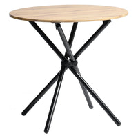 Homy Casa - Table de Conférence Ronde Multifonctionnelle de 31,5 po - Chêne-Table à manger ronde moderne fabriquée avec une finition en bois de chêne et un cadre en métal solide pour plus de durabilité et de style