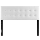 Modway - Emily Biscuit Touffé Performance Velvet Tête de lit King, Blanc-Hauteur ajustable de 45 » à 52,5 »