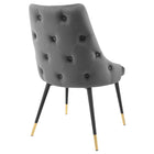 Modway - Adorn Touffe Performance Velvet Fauteuil d’appoint de salle à manger - Gris-Livré entièrement assemblé