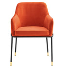 Modway - Jovi Performance Velvet Fauteuil à manger - Orange Noir-Capacité de poids de la chaise : 331 lb.
