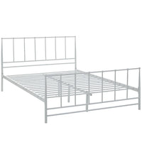 Modway - Estate Lit Queen, Blanc-Lit plateforme de chalet nostalgique