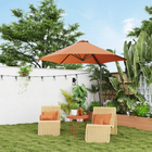 Outsunny - Parasol déporté avec rotation à 360° - 8,5 pi - orange-Une toile ventilée aide à rester stable face au vent