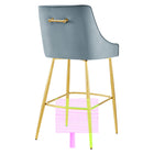 Modway - Discern Performance Velvet Tabouret de bar - Bleu clair-Poignée décorative
