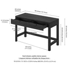 Hudson&Canal - Bureau Fern 48 po - Grain noir-8