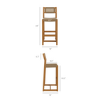 Modway - Reed 3 pièces Terrasse extérieure Bois de teck Bar Set - Naturel-Ensemble de 2 tabourets de bar de 44 pouces
