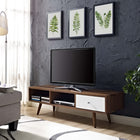 Modway - Transmit 55 po Meuble TV, Blanc noyer-Tiroir à glissière à extension complète