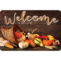 Ashley Productions - The Original Fun Mat - Tapis de Bienvenue - 15 -5" x 23 -5" - Bienvenue à la Corne d'Abondance de l'Automne-Mesure et design : Le tapis de bienvenue Cornucopia d'automne mesure 15,5 po x 23,5 po.