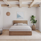 Nexera - Tête de lit double effet de planches, Noyer-Meubles conçus et produits au Canada à partir de panneaux de particules et de MDF certifiés CARB II/FSC.  Item expédié en 24-48 heures après réception de la commande.  Assemblage requis