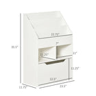 HOMCOM - Étagère à livres multi-étagères pour enfants avec tiroir de rangement - Blanc-MDF pour une structure robuste avec des courbes douces sur les bords 