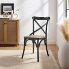 Modway - Gear Restauration Fauteuil d’appoint - Noir-Siège en rotin naturel