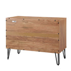 Manhattan Comfort - Dumbo table de chevet moderne 1 tiroir et commode 3 tiroirs - brun doré - ensemble de 2-17,73 po L x 35,19 po l x 26,85 po H
