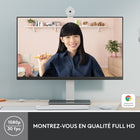 Logitech Brio 300 Webcam Full HD avec confidentialité, micro à réduction de bruit -  Blanc-Correction automatique de l’éclairage: La technologie RightLight 2 compense automatiquement les mauvaises conditions d'éclairage vidéo pour que vous soyez clairement vu